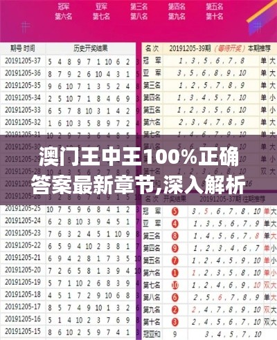 澳门王中王100%正确答案最新章节,深入解析数据策略_XR4.585