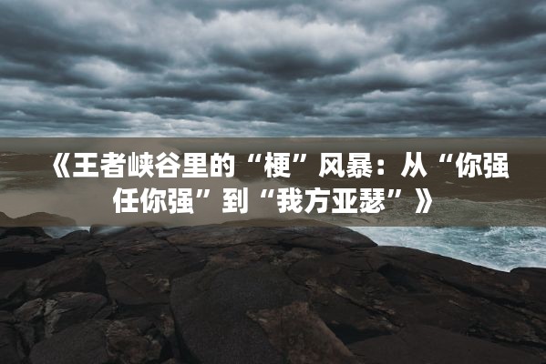 《王者峡谷里的“梗”风暴：从“你强任你强”到“我方亚瑟”》