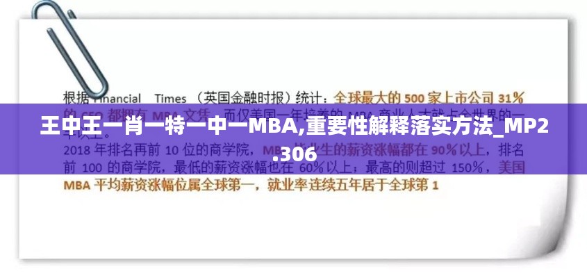 王中王一肖一特一中一MBA,重要性解释落实方法_MP2.306