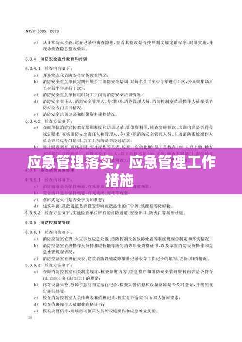 应急管理落实,应急管理工作措施