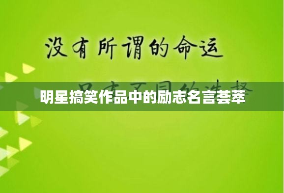 明星搞笑作品中的励志名言荟萃