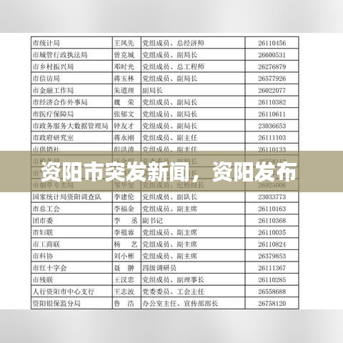 资阳市突发新闻，资阳发布 